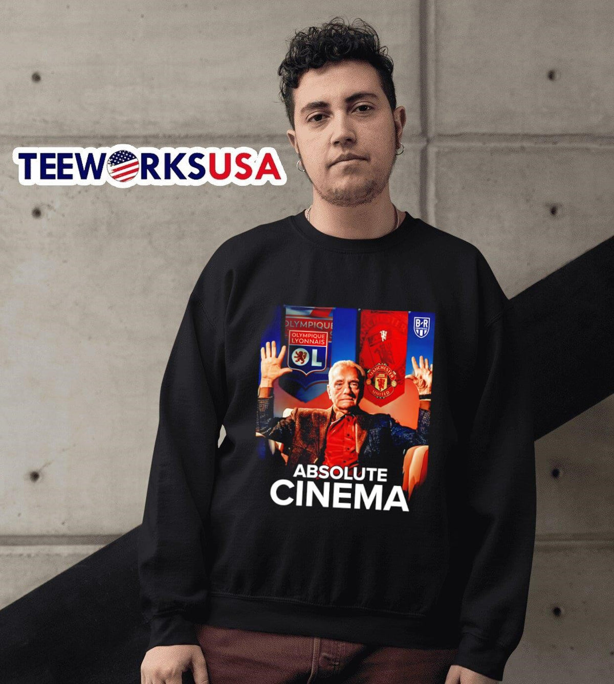 Absolute cinema Lyon and Manchester United - Adult & Kids T-Shirts, Sweatshirts & Hoodies apparel design preview 6