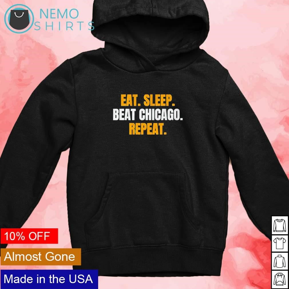 Eat sleep beat Chicago repeat Green Bay Packers - Adult & Kids T-Shirts, Sweatshirts & Hoodies apparel design preview 4