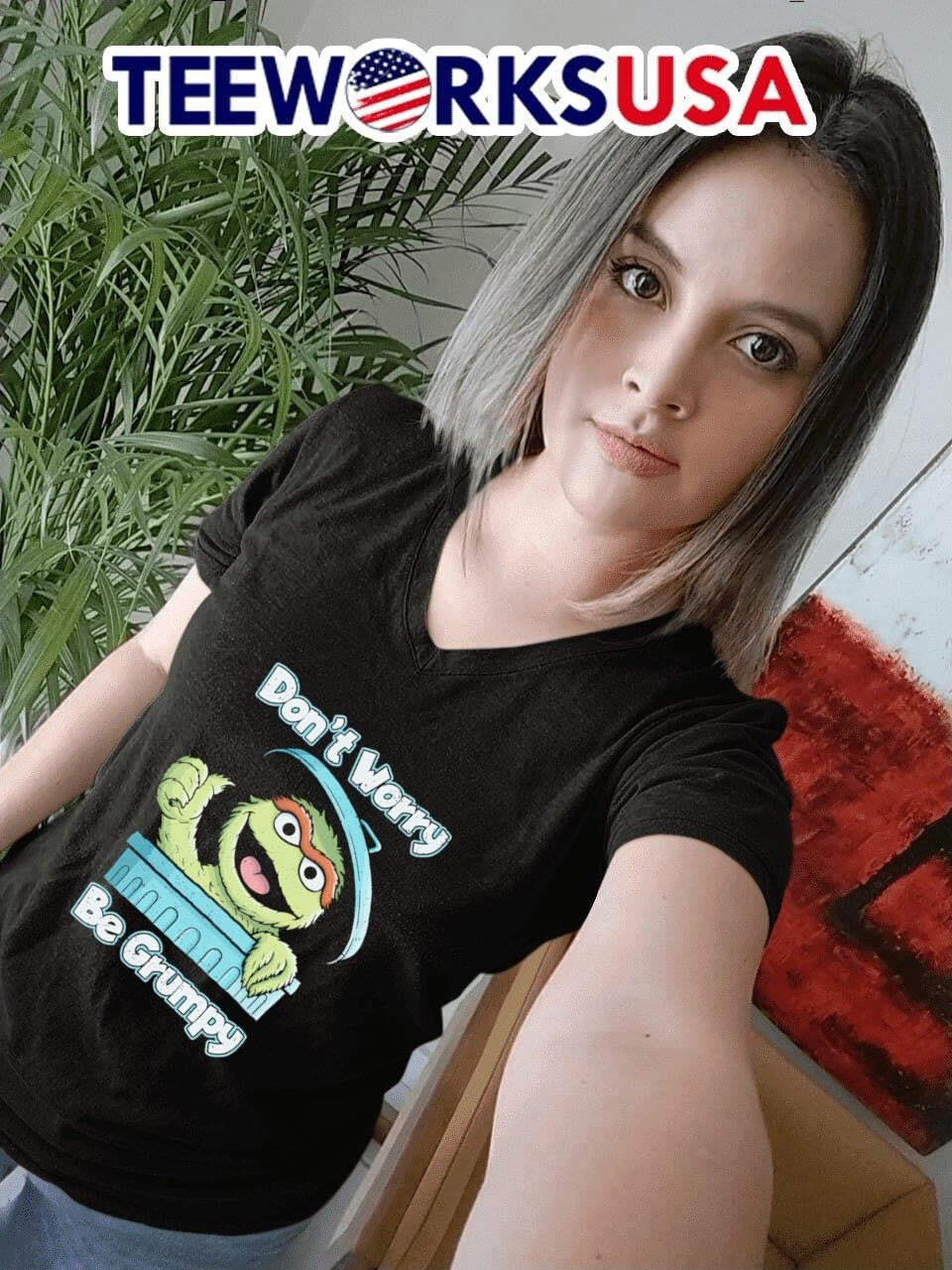 Oscar the Grouch don't worry be grumpy - Adult & Kids T-Shirts, Sweatshirts & Hoodies apparel design preview 7
