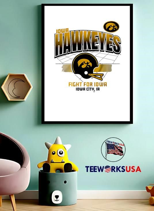 Iowa Hawkeyes Football Helmet Fight For City La - Adult & Kids T-Shirts, Sweatshirts & Hoodies apparel design preview 3