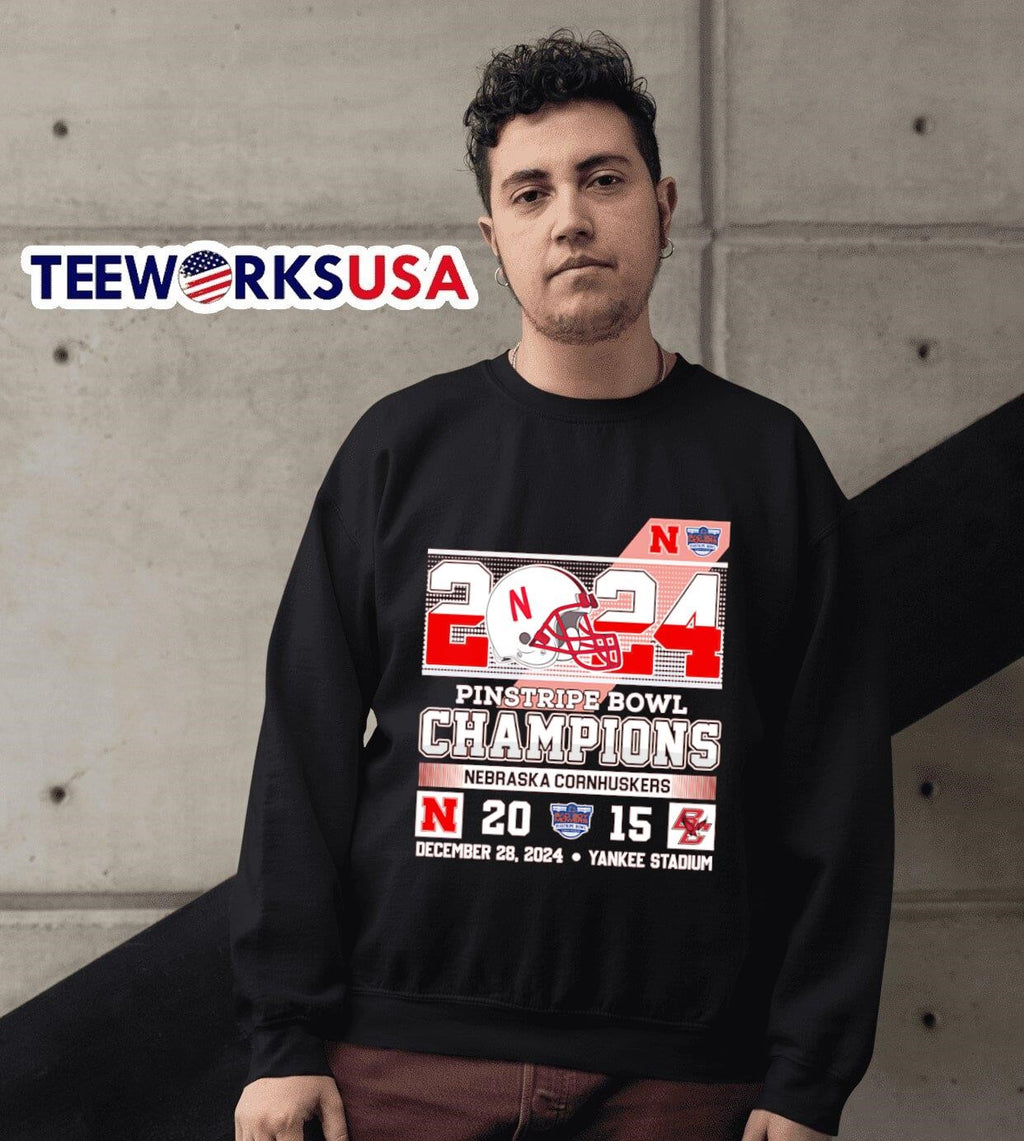 2024 Pinstripe Bowl Champions Nebraska Cornhuskers - Adult & Kids T-Shirts, Sweatshirts & Hoodies apparel design preview 6
