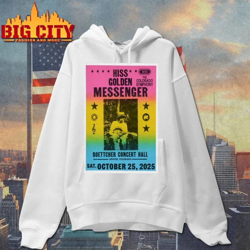 Hiss Golden Messenger Oct 25 2025 Denver Tour Poster - Adult & Kids T-Shirts, Sweatshirts & Hoodies apparel design preview 2