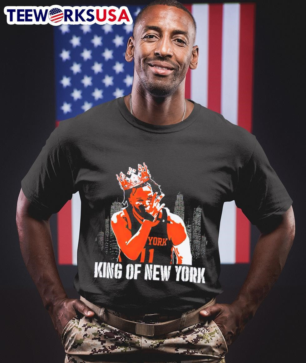 New York Knicks Jalen Brunson with crown king of - Adult & Kids T-Shirts, Sweatshirts & Hoodies apparel design preview 1
