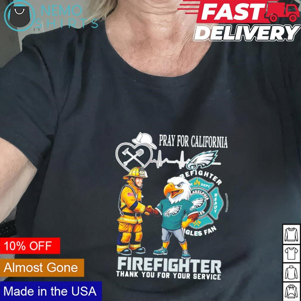 Philadelphia Eagles pray for California firefighter - Adult & Kids T-Shirts, Sweatshirts & Hoodies apparel design preview 2