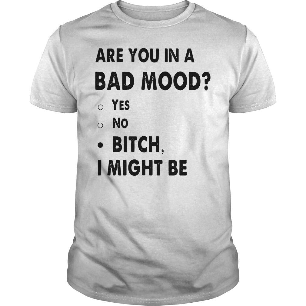 Are You In A Bad Mood Yes No Bitch I Might Be - Adult & Kids T-Shirts, Sweatshirts & Hoodies apparel design preview 1