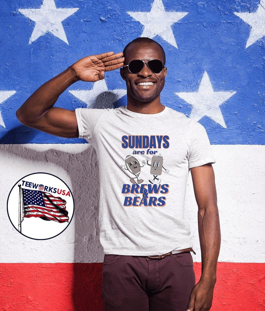 Chicago bears Football sundays are for brews n - Adult & Kids T-Shirts, Sweatshirts & Hoodies apparel design preview 1
