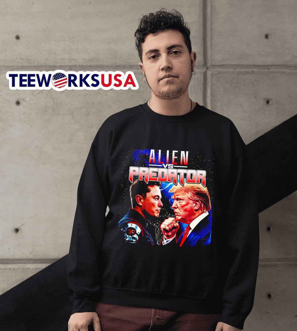 Alien vs Predator Elon Musk Donald Trump - Adult & Kids T-Shirts, Sweatshirts & Hoodies apparel design preview 6