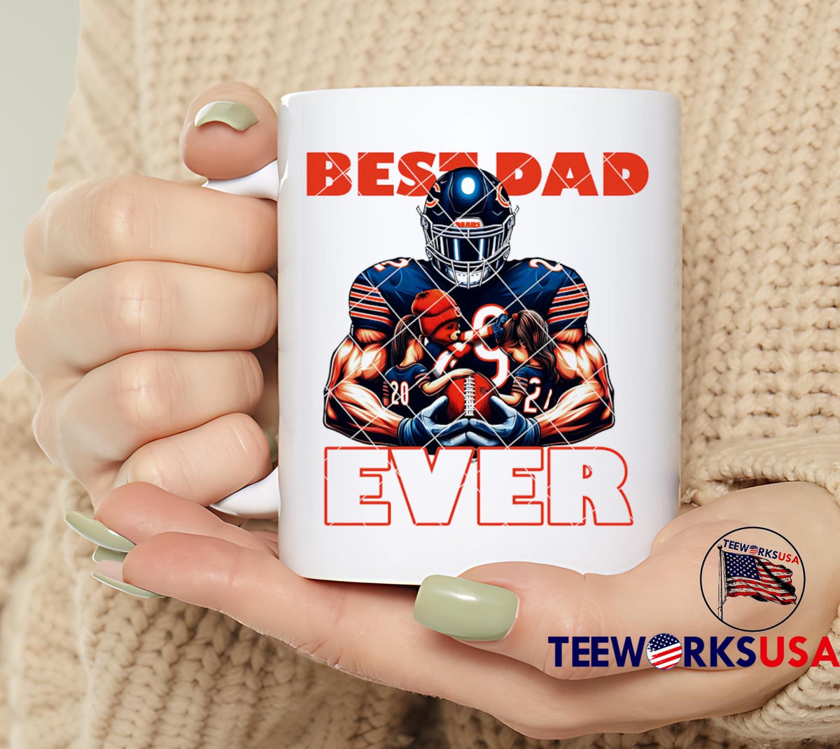 Chicago Bears Best Dad Ever - Adult & Kids T-Shirts, Sweatshirts & Hoodies apparel design preview 6