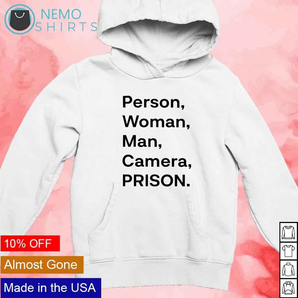 Person woman man camera prison text - Adult & Kids T-Shirts, Sweatshirts & Hoodies apparel design preview 2