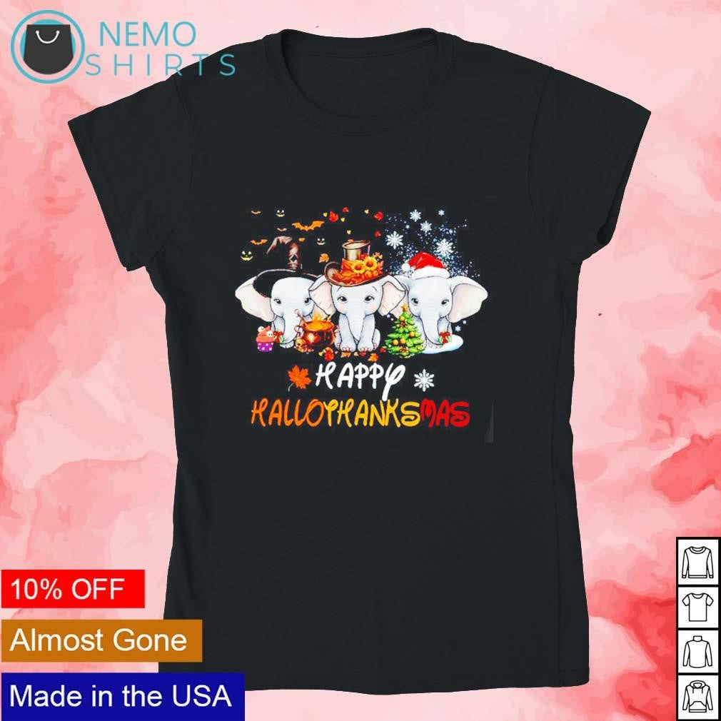 Happy hallothanksmas elephants - Adult & Kids T-Shirts, Sweatshirts & Hoodies apparel design preview 4