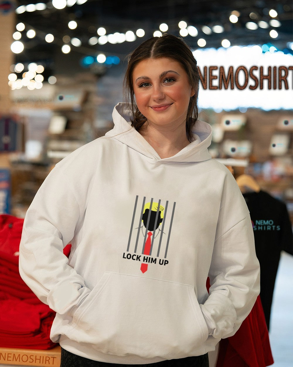 Donald Trump lock him up anti - Adult & Kids T-Shirts, Sweatshirts & Hoodies apparel design preview 5