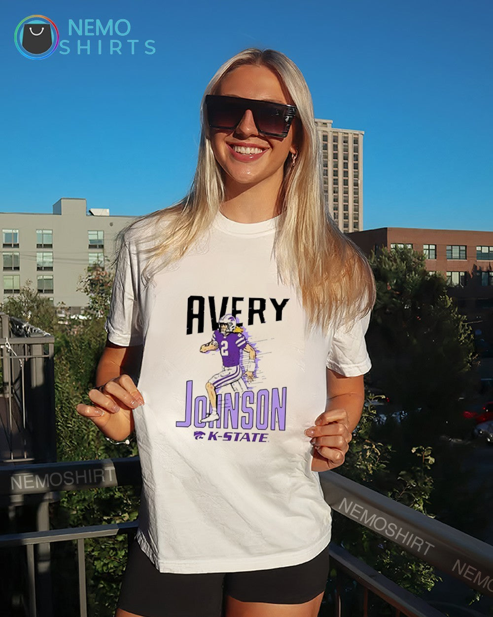 Avery Johnson Kansas State Wildcats football - Adult & Kids T-Shirts, Sweatshirts & Hoodies apparel design preview 6