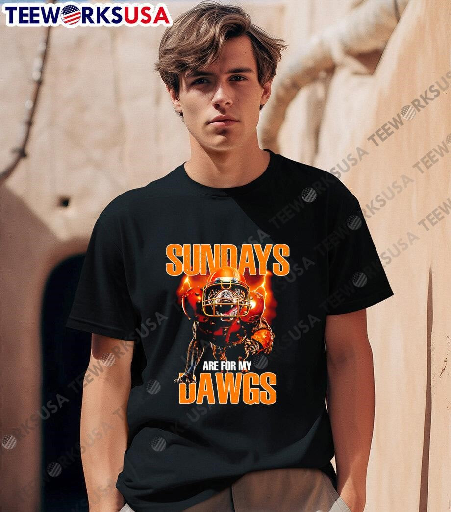 Sundays Are For My Dawgs, Dog Head Cleveland Sports - Adult & Kids T-Shirts, Sweatshirts & Hoodies apparel design preview 1