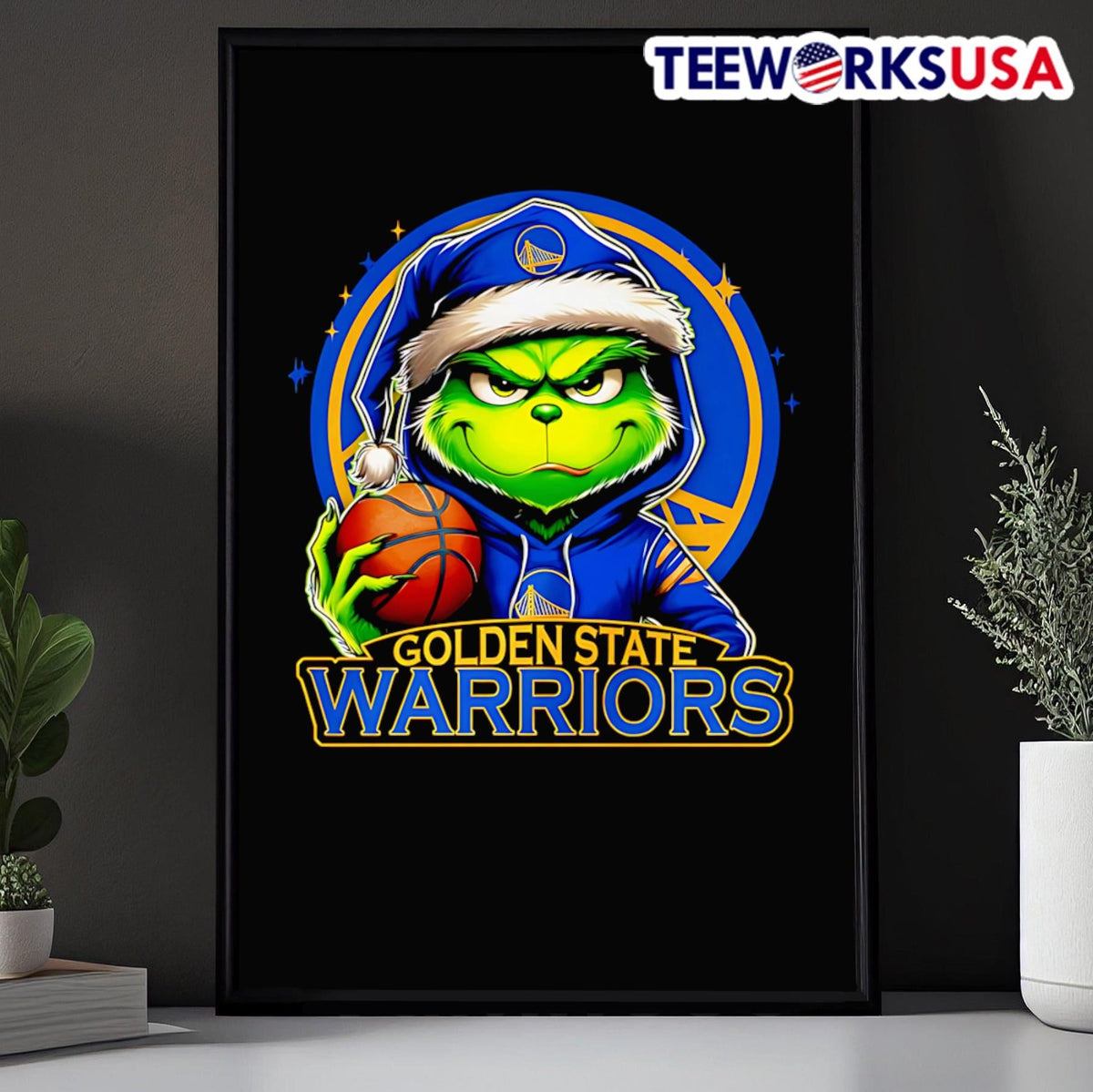 Santa Grinch Golden State Warriors - Adult & Kids T-Shirts, Sweatshirts & Hoodies apparel design preview 5