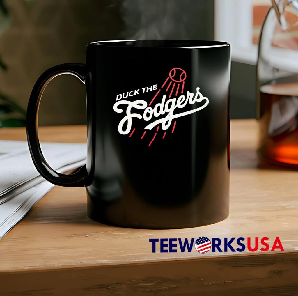 Duck The Fodgers White Script Flying Baseball Red - Adult & Kids T-Shirts, Sweatshirts & Hoodies apparel design preview 2