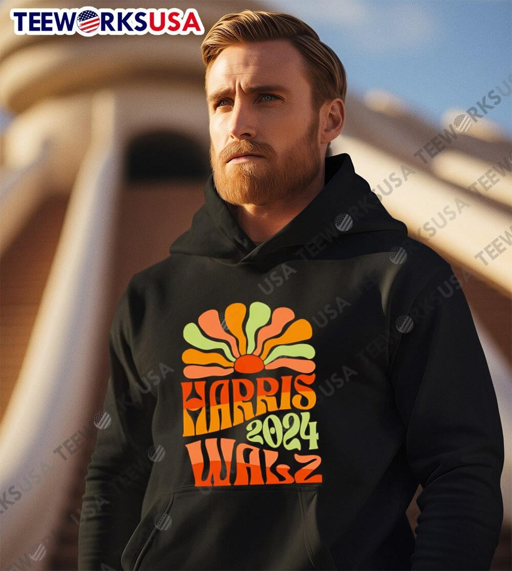 Harris Walz 2024 Orange - Adult & Kids T-Shirts, Sweatshirts & Hoodies apparel design preview 2