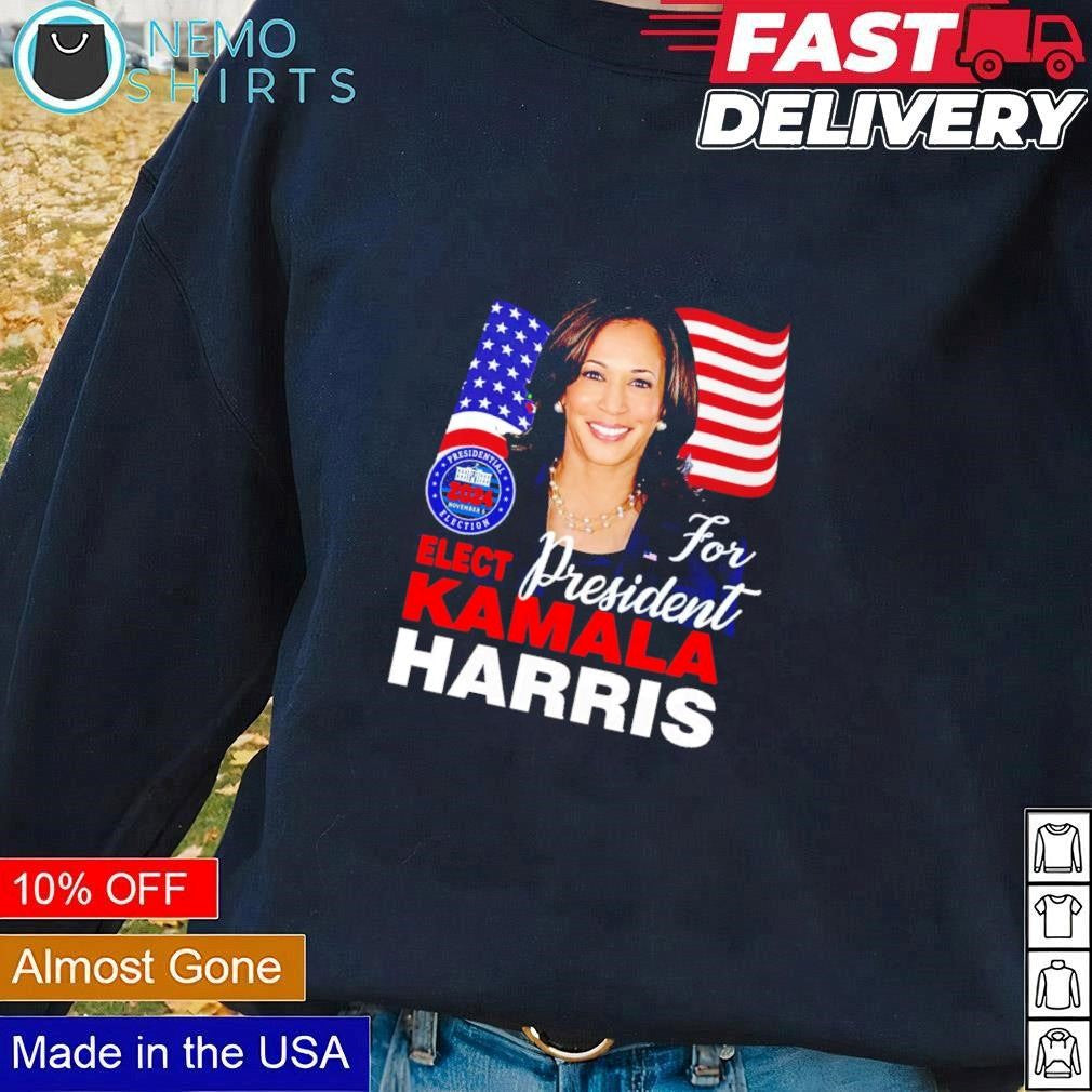 Kamala Harris elect for president presidential - Adult & Kids T-Shirts, Sweatshirts & Hoodies apparel design preview 1