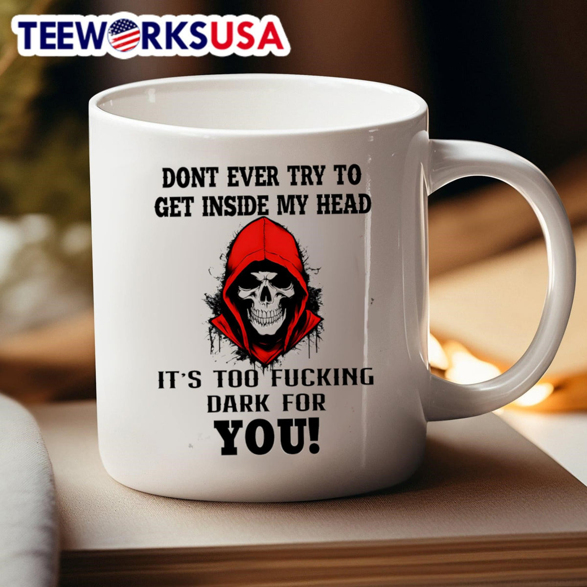 Skull don't ever try to get inside my head it's too - Adult & Kids T-Shirts, Sweatshirts & Hoodies apparel design preview 4