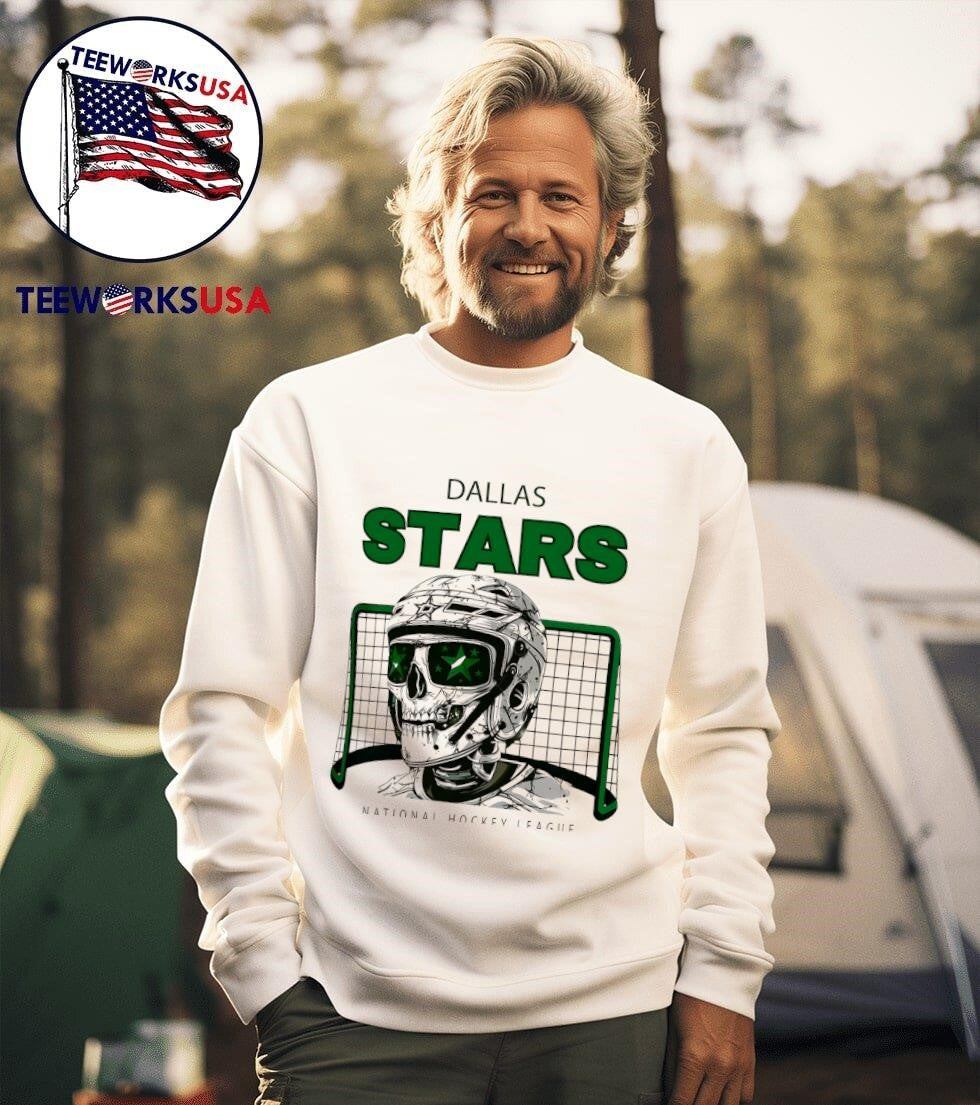 Dallas Stars Stanley Cup Playoffs 2024 skull - Adult & Kids T-Shirts, Sweatshirts & Hoodies apparel design preview 3
