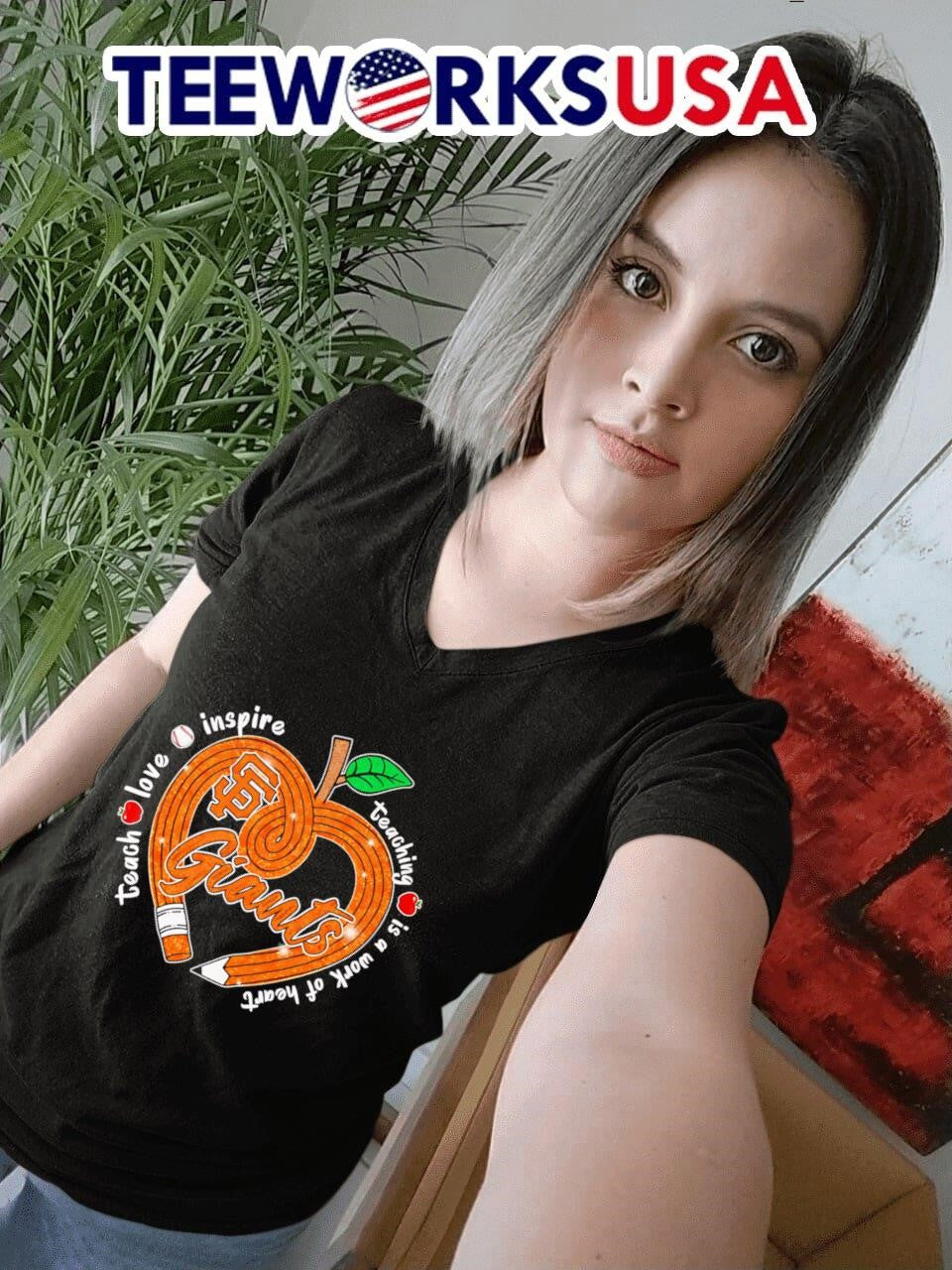 Teach love inspire teaching is a work of heart San - Adult & Kids T-Shirts, Sweatshirts & Hoodies apparel design preview 7
