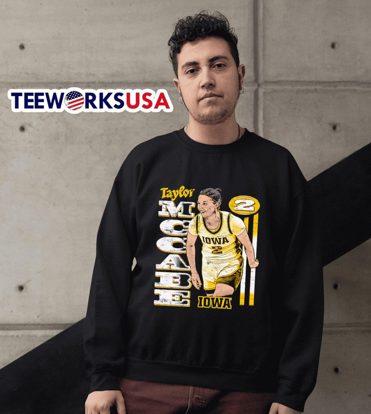 Taylor McCabe Iowa basketball cartoon - Adult & Kids T-Shirts, Sweatshirts & Hoodies apparel design preview 6