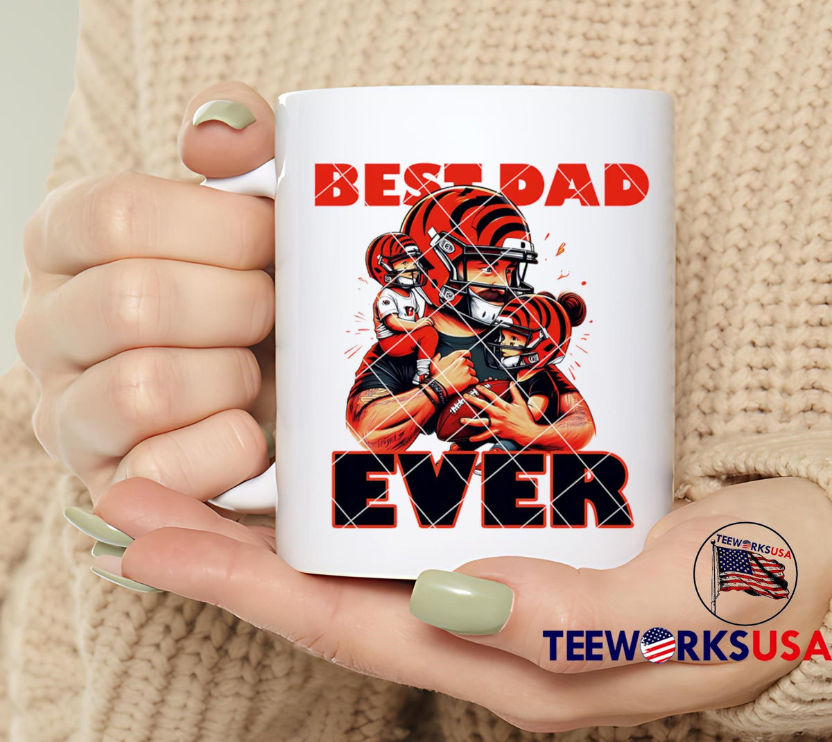 Cincinnati Bengals Best Dad Ever - Adult & Kids T-Shirts, Sweatshirts & Hoodies apparel design preview 6