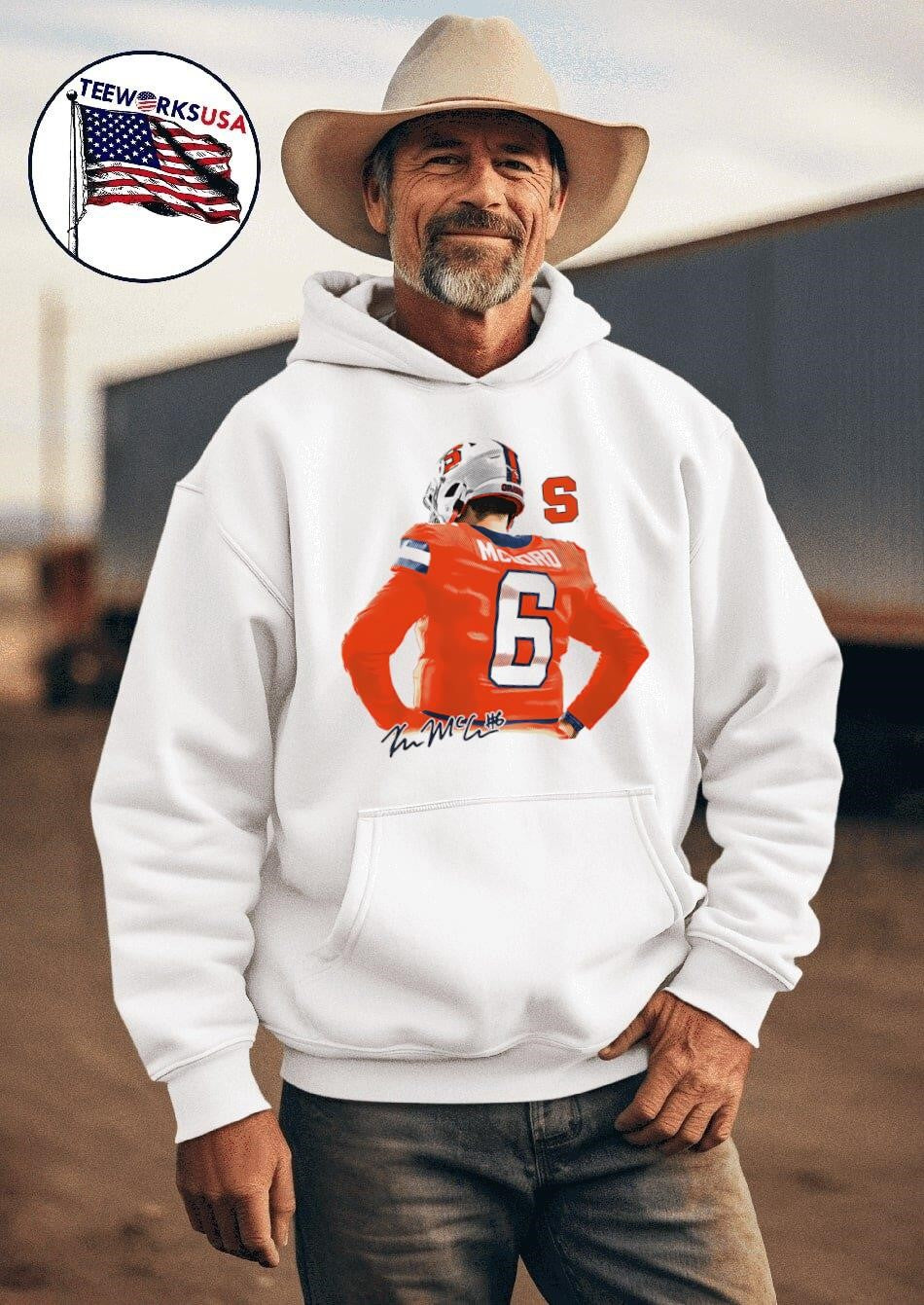 Kyle McCord Syracuse Orange portrait - Adult & Kids T-Shirts, Sweatshirts & Hoodies apparel design preview 2