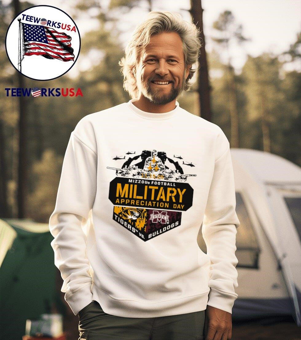 Military Appreciation Day Mizzou Tiger vs Mississippi - Adult & Kids T-Shirts, Sweatshirts & Hoodies apparel design preview 3