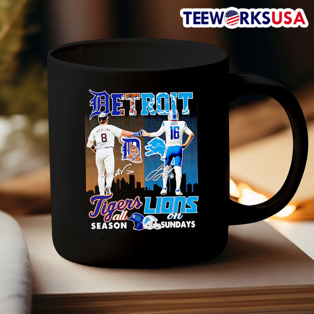Detroit Tigers Lions Matt Vierling and Jared Goff - Adult & Kids T-Shirts, Sweatshirts & Hoodies apparel design preview 3