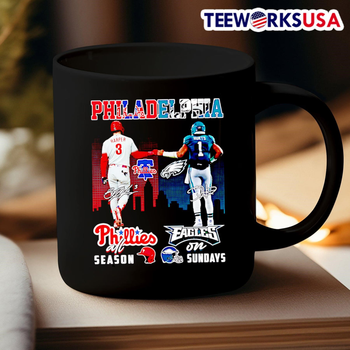 Harper and Hurts Philadelphia Phillies all season - Adult & Kids T-Shirts, Sweatshirts & Hoodies apparel design preview 3