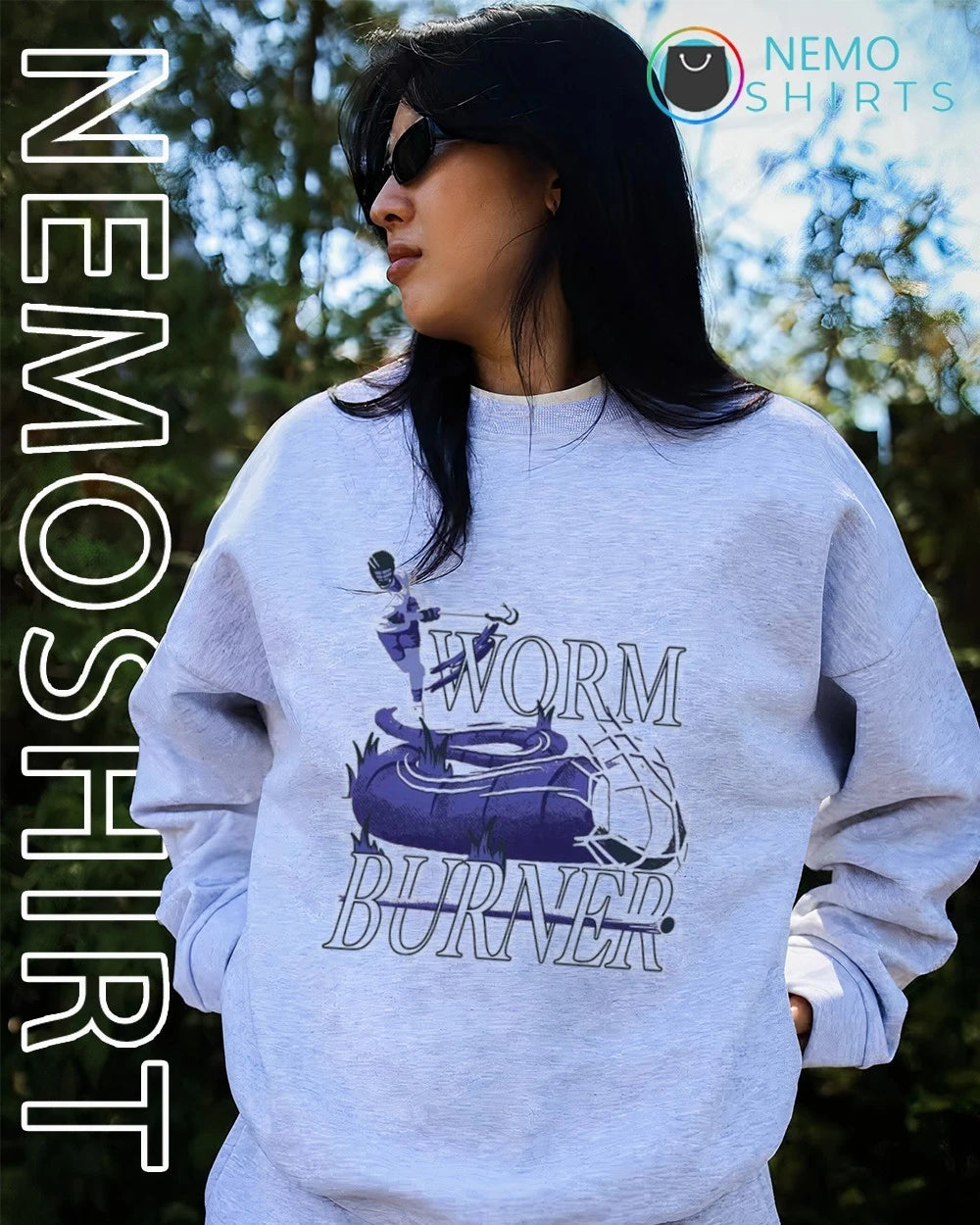 Worm Burner Lacrosse Player - Adult & Kids T-Shirts, Sweatshirts & Hoodies apparel design preview 2