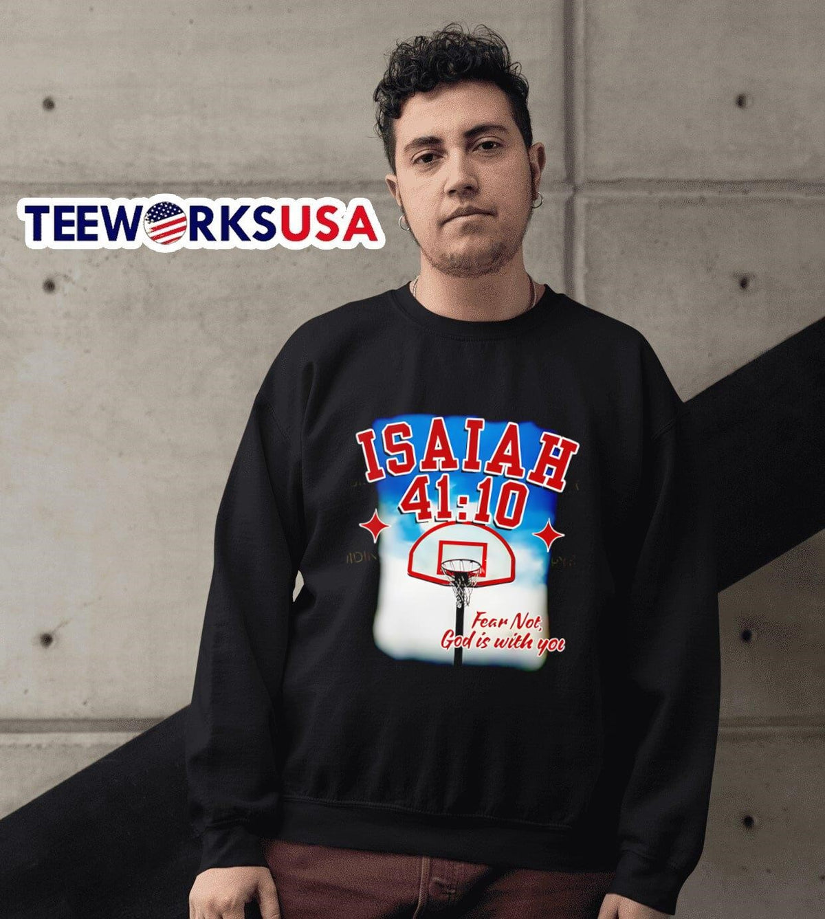 Isiah Christain fear not God is with you - Adult & Kids T-Shirts, Sweatshirts & Hoodies apparel design preview 3
