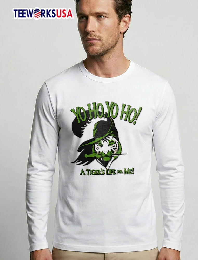 Yo Ho A Tigers Life For Me Pirate Tiger Winking - Adult & Kids T-Shirts, Sweatshirts & Hoodies apparel design preview 3