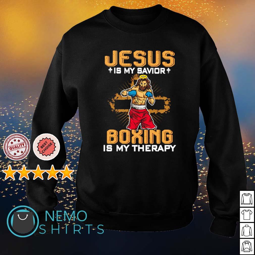 Jesus is my savior boxing therapy - Adult & Kids T-Shirts, Sweatshirts & Hoodies apparel design preview 4