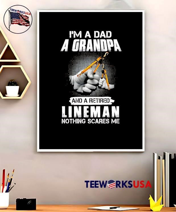 I'm a dad grandpa and retired lineman nothing scares - Adult & Kids T-Shirts, Sweatshirts & Hoodies apparel design preview 5