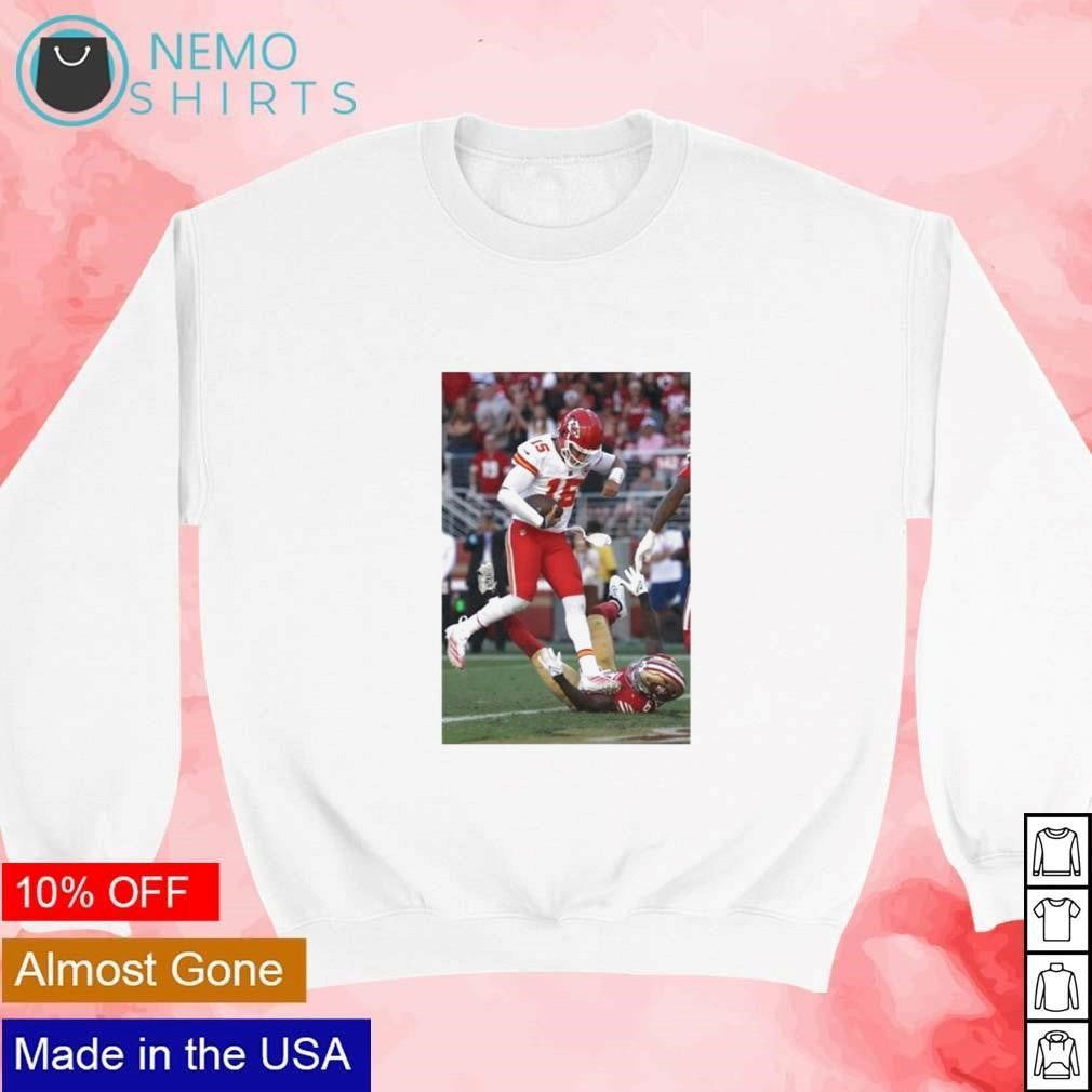 KC Chiefs Patrick Mahomes shockingly trucked SF 49ers - Adult & Kids T-Shirts, Sweatshirts & Hoodies apparel design preview 4