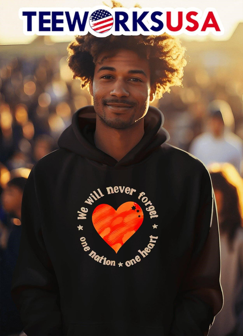 We Will Never Forget One Nation Heart Bibas Family - Adult & Kids T-Shirts, Sweatshirts & Hoodies apparel design preview 2
