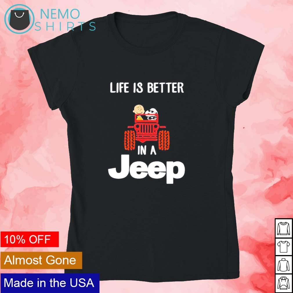 Charlie Brown and Snoopy dog life is better in a jeep - Adult & Kids T-Shirts, Sweatshirts & Hoodies apparel design preview 4