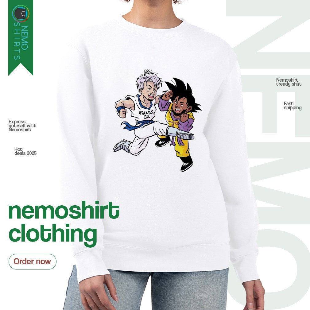 Cooper Flagg vs Bronny James x DBZ Trunks Goten - Adult & Kids T-Shirts, Sweatshirts & Hoodies apparel design preview 4