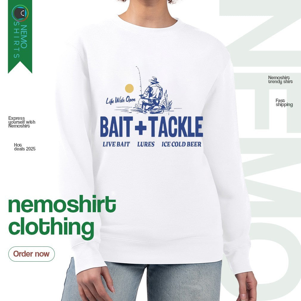 Bait and tackle live lures ice cold beer sunset - Adult & Kids T-Shirts, Sweatshirts & Hoodies apparel design preview 4