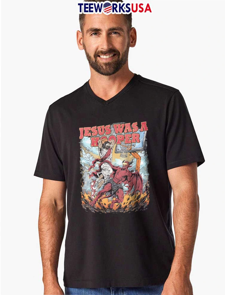 Jesus Was A Hooper And Devil Basketball Slam Dunk - Adult & Kids T-Shirts, Sweatshirts & Hoodies apparel design preview 8