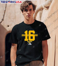 Michigan Football Davis Warren 16 Stripe - Adult & Kids T-Shirts, Sweatshirts & Hoodies apparel design preview 1