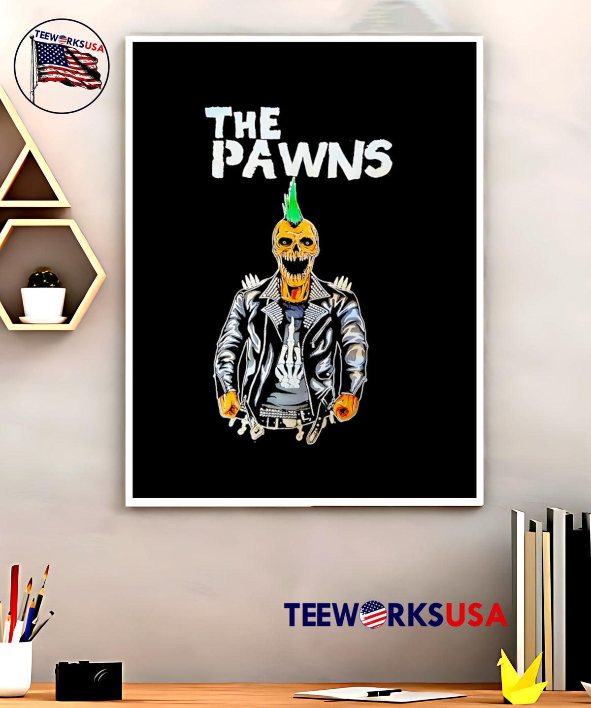 The Pawns punk rocker skull - Adult & Kids T-Shirts, Sweatshirts & Hoodies apparel design preview 5