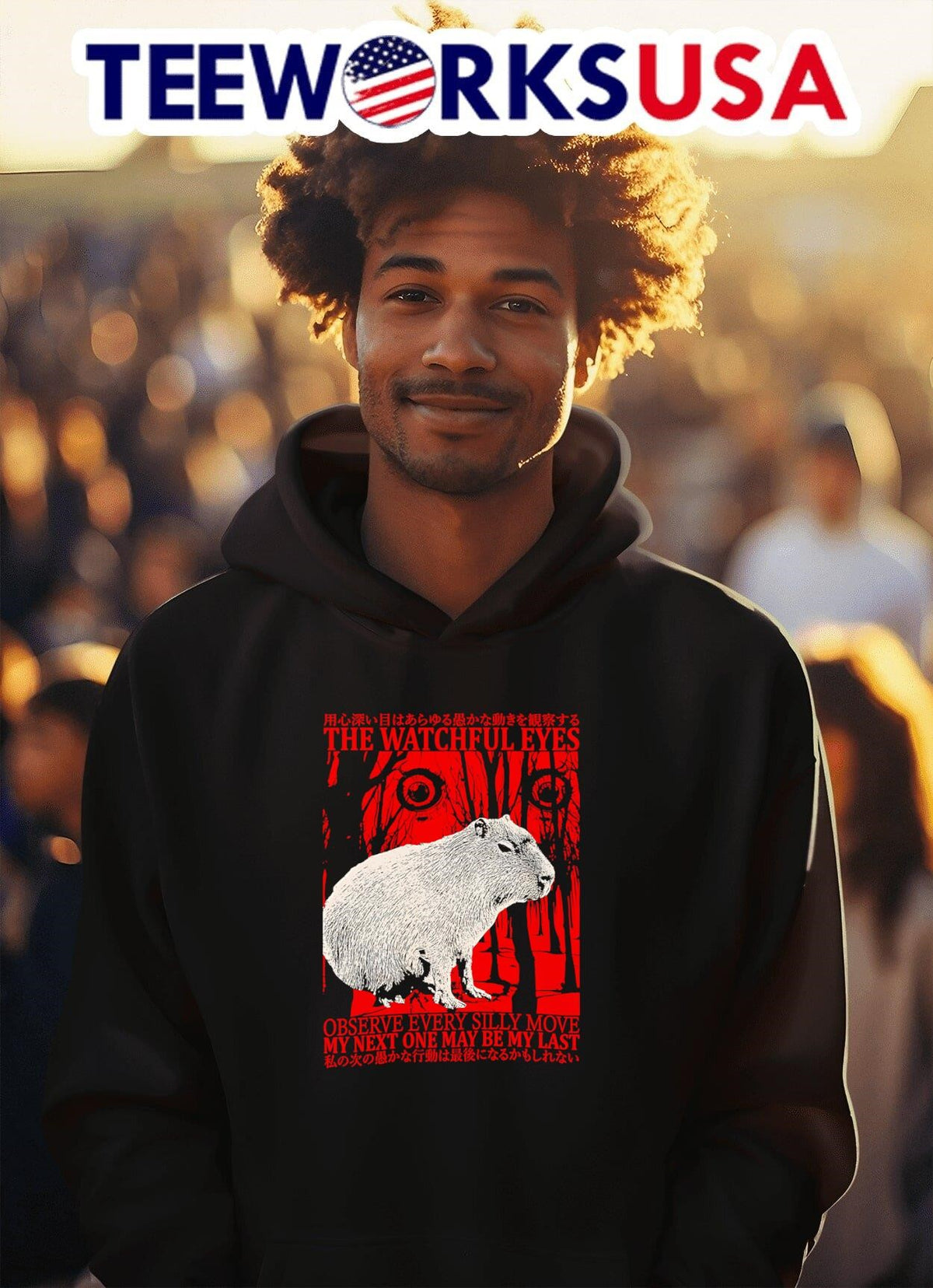 The watchful eyes observe every silly move - Adult & Kids T-Shirts, Sweatshirts & Hoodies apparel design preview 2
