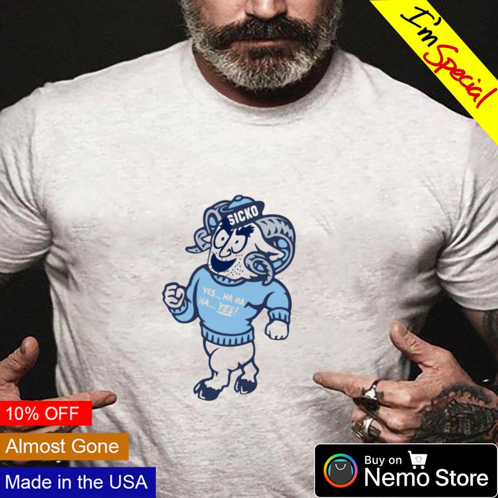 North Carolina Tar Heels mascot sicko yes hahaha - Adult & Kids T-Shirts, Sweatshirts & Hoodies apparel design preview 4