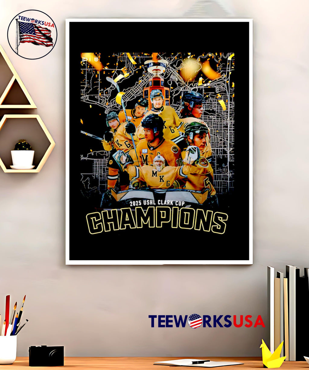 Muskegon Lumberjacks 2025 Ushl Clark Cup Champions - Adult & Kids T-Shirts, Sweatshirts & Hoodies apparel design preview 5