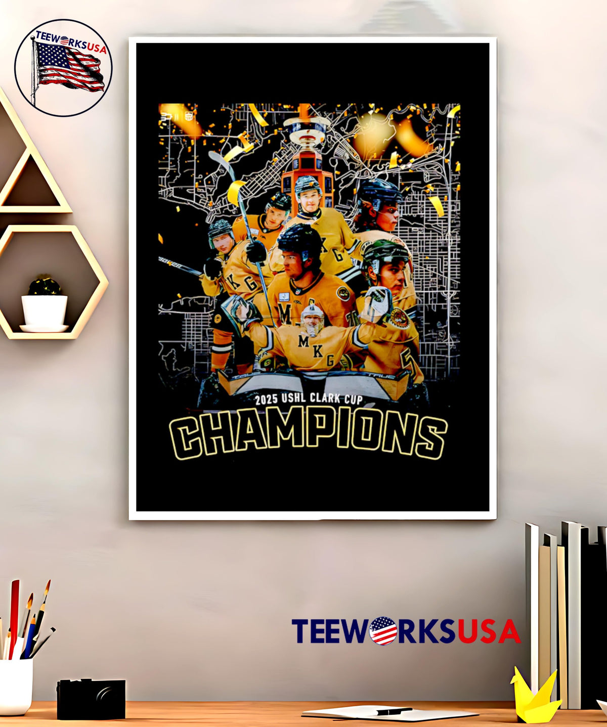 Muskegon Lumberjacks 2025 Ushl Clark Cup Champions - Adult & Kids T-Shirts, Sweatshirts & Hoodies apparel design preview 5