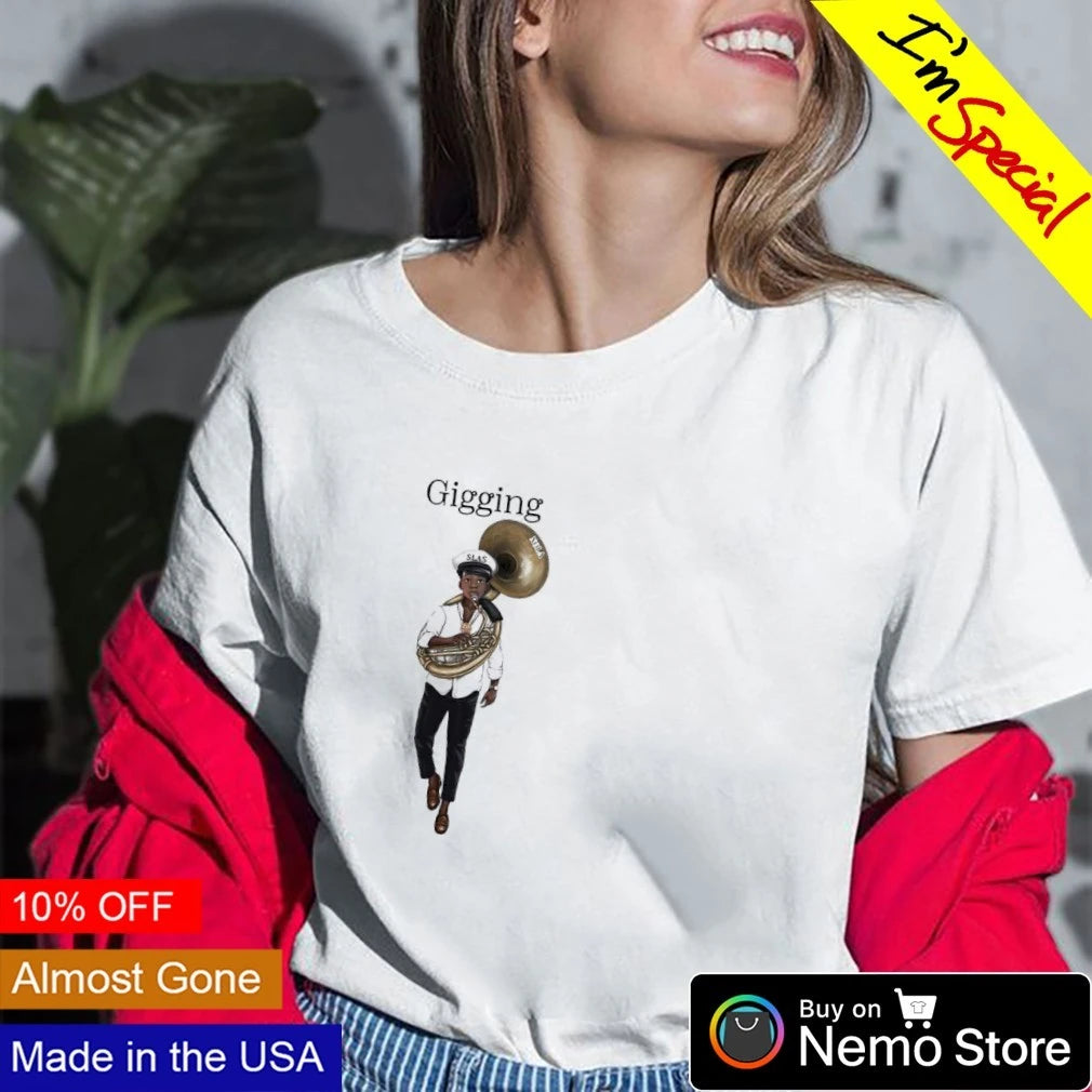 Second Line Gigging NOLA Footwork Musician - Adult & Kids T-Shirts, Sweatshirts & Hoodies apparel design preview 2