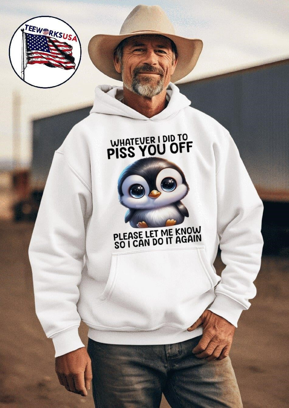 Penguin whatever I did to piss you off please let me - Adult & Kids T-Shirts, Sweatshirts & Hoodies apparel design preview 2