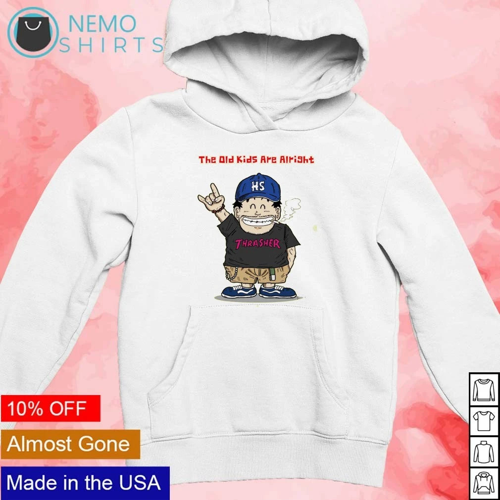 The Old Kids Are Alright Thrasher HS Character - Adult & Kids T-Shirts, Sweatshirts & Hoodies apparel design preview 2